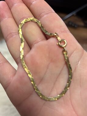 Gold Tone Textured Women's Bracelet